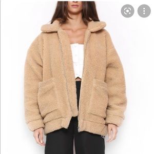 i.am.gia camel teddy jacket size xs